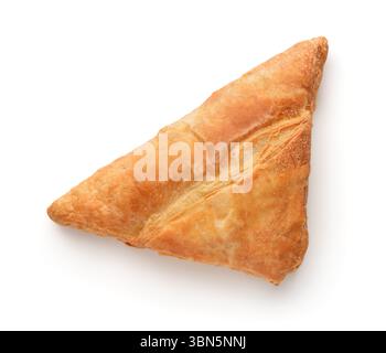 Vista dall'alto della pasta sfoglia di mele isolata sul bianco Foto Stock