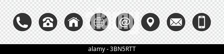 Set di icone comunicazione Web e social media – Contattaci icone per siti Web e Branding Illustrazione Vettoriale