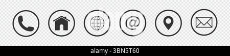 Set di icone comunicazione Web e social media – Contattaci icone per siti Web e Branding Illustrazione Vettoriale