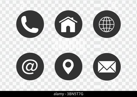 Set di icone comunicazione Web e social media – Contattaci icone per siti Web e Branding Illustrazione Vettoriale