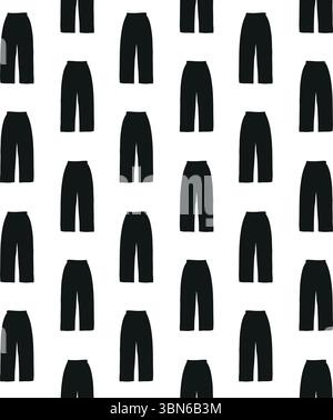 Silhouette dei pantaloni con motivo vettoriale senza cuciture Illustrazione Vettoriale