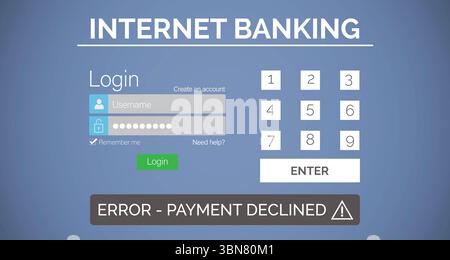 Testo di Internet banking su display blu Foto Stock