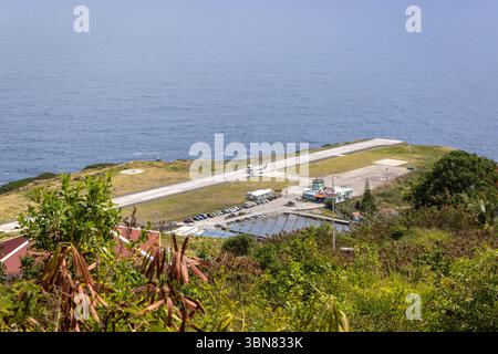 Aeroporto di Saba, piccole Antille Foto Stock