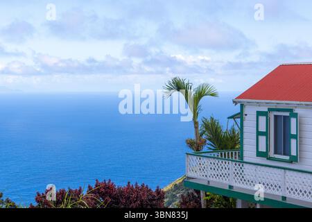 Paesaggio panoramico di Saba, piccole Antille Foto Stock