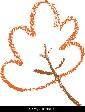 Icona a forma di foglia d'arancia autunnale Perfetto per l'asilo, i bambini o per il ritorno a scuola. Design luminoso e divertente, ideale per l'istruzione stagionale Illustrazione Vettoriale