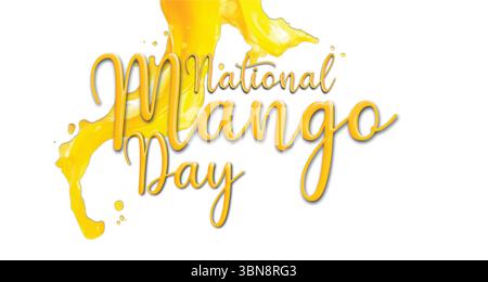 World Mango Day Celebration Banner – International Mango Festival Social Media Post with Splash – 22 luglio Design Illustrazione Vettoriale