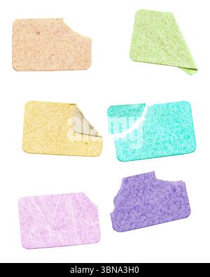 set di adesivi a prezzo pieno, etichette a prezzo multicolore, con spazio di copia gratuito, isolati su sfondo trasparente Foto Stock