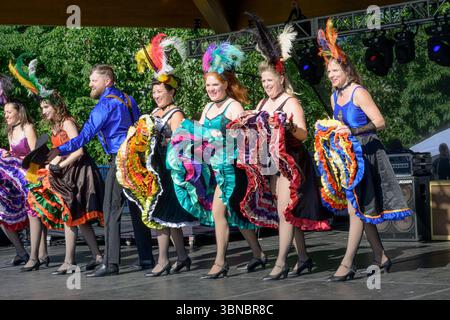 Golden Spike CAN Dancers, Golden Spike Days, Port Moody, British Columbia, Canada Foto Stock