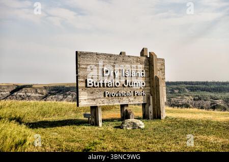 Dry Island Buffalo Jump, Alberta - 9 settembre 2022: Paesaggi della campagna dell'Alberta intorno al Dry Island Buffalo Jump Provincial Park Foto Stock