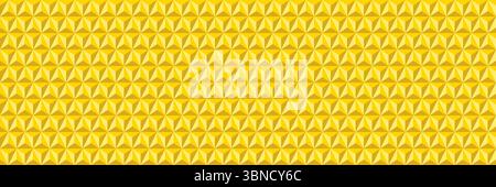 design geometrico astratto orizzontale elegante triangolo dorato, esagono, stella e piramide per motivi e sfondo. Illustrazione Vettoriale