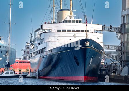 Il Royal Yacht Britannia a Leith Docks Edimburgo. Foto Stock