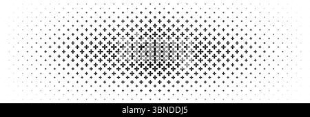 mezzitoni orizzontali distribuiti dal centro del bellissimo fiore nero su bianco per motivi e sfondo. Illustrazione Vettoriale