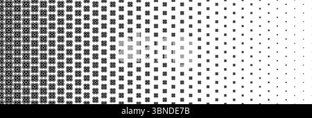 mezzitoni orizzontali di bel fiore nero per motivi e sfondo. Illustrazione Vettoriale