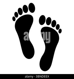 ingombro nero sinistro e destro isolato su bianco. Illustrazione Vettoriale