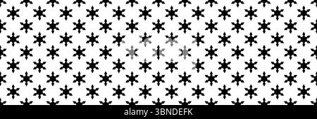 senza cuciture orizzontali di moderno fiore nero per motivi e sfondo. Illustrazione Vettoriale