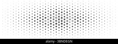 mezzitoni orizzontali del moderno fiore nero che si estende dal centro per motivi e sfondo. Illustrazione Vettoriale