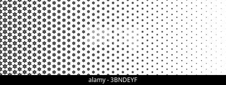 mezzitoni orizzontali di bel fiore nero per motivi e sfondo. Illustrazione Vettoriale