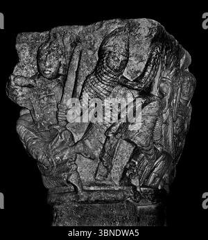 Anges et Seraphins - Angeli e Seraphim XII secolo Atelier Catalano actif en Languedoc, Parigi, Louvre, Francia, francese ( il nome "Seraphim" significa "bruciatori" o "ardenti"). In contesti religiosi, in particolare nelle tradizioni ebraiche, cristiane e islamiche, i Seraphim sono un tipo di essere celeste, in particolare un ordine di angeli di alto rango. Sono spesso raffigurati con più coppie di ali e sono associati a fuoco, luce e lode ) Foto Stock