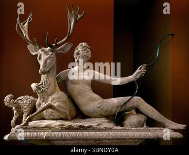 Diana fontana dal castello di Anet Eure et Loir casa di Diane de Poitiers amante di Enrico II re di Francia, XVI secolo Parigi, Louvre, Francia, francese, Foto Stock