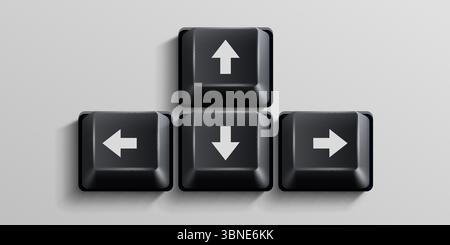 Tasti neri del computer su sfondo bianco. Frecce. Illustrazione vettoriale Illustrazione Vettoriale