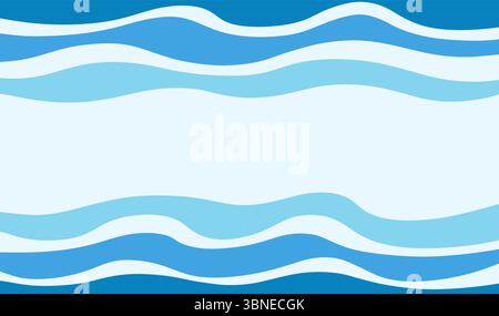 Striscione ondulato retrò. Sfondo delle onde oceaniche Illustrazione Vettoriale