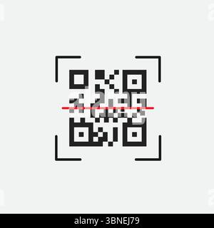 "Icone di scansione del codice QR - smartphone, Scan me Text e QR Code Design" Illustrazione Vettoriale