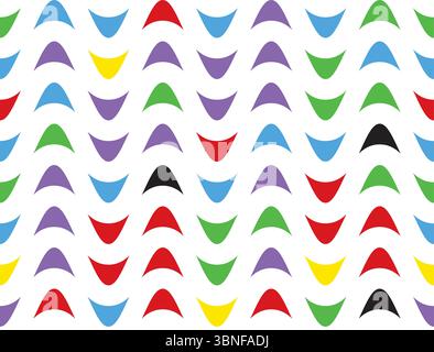 Motivo geometrico senza cuciture con forme d'onda colorate su sfondo bianco. Design astratto luminoso per tessuti, carta da parati e progetti digitali con blu Illustrazione Vettoriale