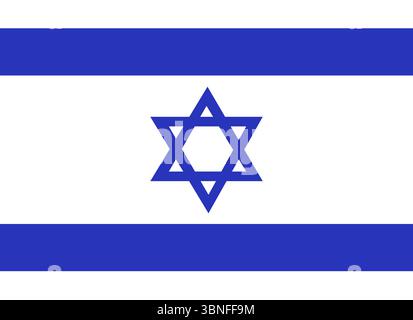 Bandiera di Israele. Colori e proporzioni ufficiali. Illustrazione Vettoriale
