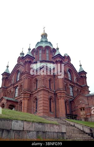 Cattedrale di Uspenski, cattedrale greco-ortodossa, Uspenskin katedraali, Uspenskijkatedralen, Helsinki, regione di Uusimaa, Finlandia, Europa Foto Stock