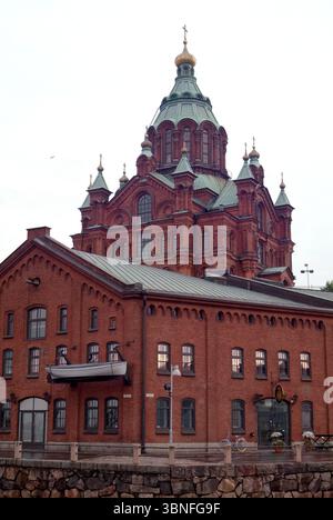 Cattedrale di Uspenski, cattedrale greco-ortodossa, Uspenskin katedraali, Uspenskijkatedralen, Helsinki, regione di Uusimaa, Finlandia, Europa Foto Stock