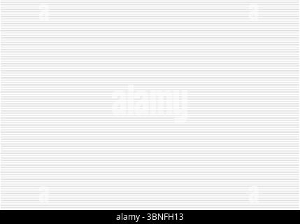 Foglio del notebook vuoto con linee orizzontali nere. Carta rivestita. Modello tipografico per la produzione di notebook, per la scuola. Sfondo didattico Illustrazione Vettoriale