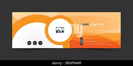 Firma e-mail moderna e minimalista o piè di pagina per e-mail. Design della pagina di copertina dei social media personali Illustrazione Vettoriale