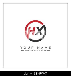 Logo Vector minimal HX - Logo aziendale semplice per monogrammi H e X. Illustrazione Vettoriale