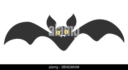 Icona vettoriale del pipistrello vampiro per Halloween. Illustrazione vettoriale di pipistrello per Halloween. Illustrazione Vettoriale