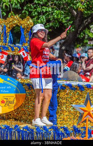 Partecipante alla Steveston Canada Day Parade Foto Stock