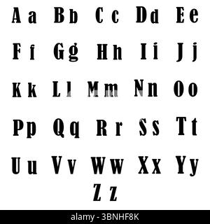 Carattere decorativo serif. Forma alfabetica stilizzata. Icona lettera vintage. Design del testo vettoriale. Illustrazione Vettoriale