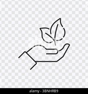Icona della lamina di sostegno per le mani per un'assistenza ecocompatibile Illustrazione Vettoriale