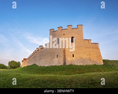 Forte romano di Pfuenz (Vetoniana) alla luce della sera, passeggiata, alta Baviera, Altmuehltal, Baviera, Germania, Europa Foto Stock