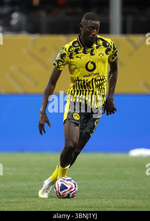 Atlanta, Stati Uniti. 1 luglio 2025. Serhou Guirassy di Borussia Dortmund durante la partita di Borussia Dortmund contro CF Monterrey FIFA Club World Cup al Mercedes Benz Stadium di Atlanta. Il credito per immagini dovrebbe essere: Jonathan Moscrop/Sportimage Credit: Sportimage Ltd/Alamy Live News Foto Stock