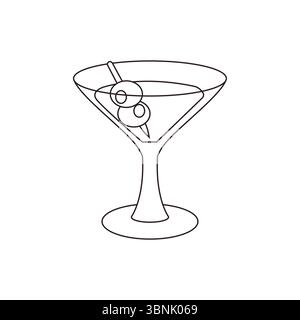 martini bicchiere bevanda alcolica cocktail con olive simbolo emoji simbolo simbolo icona vettoriale illustrazione Illustrazione Vettoriale
