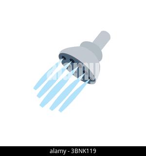 illustrazione vettoriale dell'icona del simbolo emoji del soffione doccia Illustrazione Vettoriale
