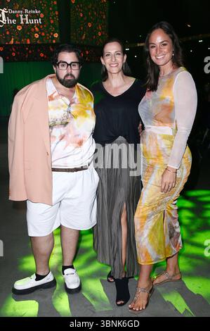 Steven Preisner, Ulrike Frank und Saskia Grimm bei der Danny Reinke Fashion Show auf der Berlin Fashion Week S/S 2026 in der Uber Eats Music Hall. Berlino, 02.07.2025 *** Steven Preisner, Ulrike Frank e Saskia Grimm al Danny Reinke Fashion Show alla Berlin Fashion Week S 2026 nella Uber Eats Music Hall Berlin, 02 07 2025 foto:Xn.xKubelkax/xFuturexImagex reinke 5727 Foto Stock