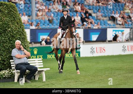 Sophie Hinners della Germania con Iron Dames Singclair durante il premio Turkish Airlines of Europe al CHIO Aachen il 2 luglio 2025, Aquisgrana, Germania (foto di Maxime David - MXIMD Pictures) Foto Stock
