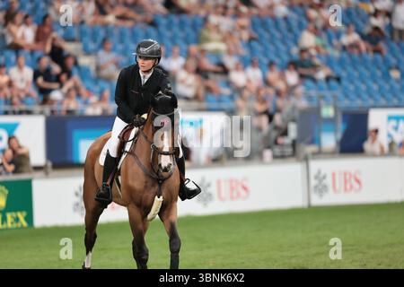 Sophie Hinners della Germania con Iron Dames Singclair durante il premio Turkish Airlines of Europe al CHIO Aachen il 2 luglio 2025, Aquisgrana, Germania (foto di Maxime David - MXIMD Pictures) Foto Stock