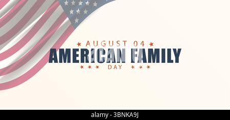 Bandiera americana moderna per la giornata della famiglia con bandiera USA e sfondo gradiente Illustrazione Vettoriale
