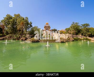 Cascada Monumental, con fontane nel Parc de la Ciutadella. Barcellona, Spagna. Foto Stock