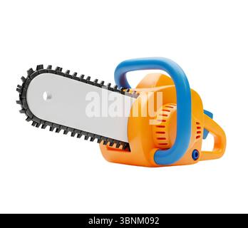 Rendering 3D minimalista per motosega in un rendering morbido e uniforme Foto Stock