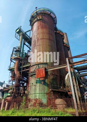 Vecchio altoforno in disuso a Dortmund Hörde Foto Stock