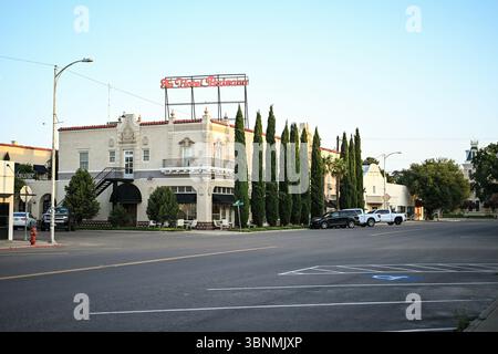 L'Hotel Paisano nel centro di Marfa, Texas, Stati Uniti Foto Stock