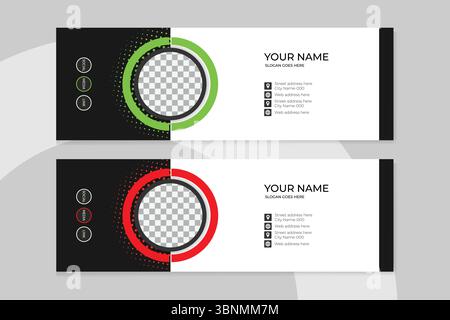 Firma e-mail o piè di pagina e design della copertina facebook dei social media personali Illustrazione Vettoriale